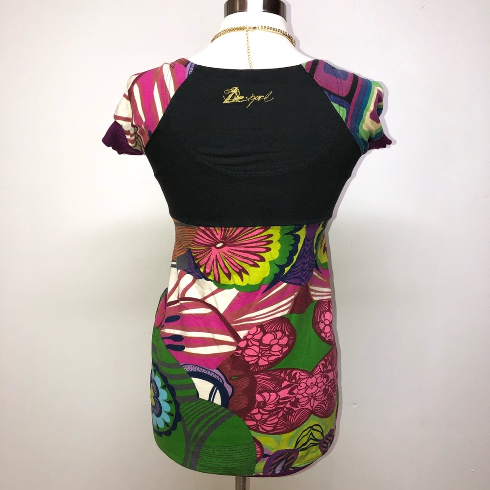 ❌Sold!❌ Desigual Floral Knit Mini Dress Size Small - Picture 5 of 10